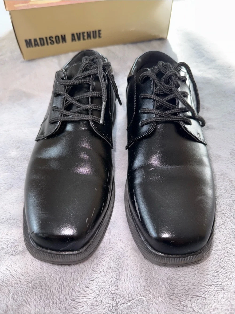 Madison Avenue Young Men’s Black Dress Lace-Up Shoes